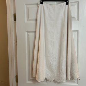 White fully lined linen skirt size 6